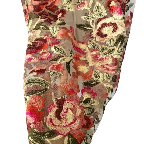 TRIXXI White Floral Embroidered Prom Party Maxi Skirt w Tulle Junior Sz 1 - Picture 4 of 16